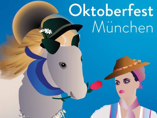 Plakatdesigner Plakatentwurf mit Teilnahme am Wettbewerb 2017 zur Ermittlung des Plakatdesigns für das Oktoberfest 2017 der Stadt München. © Marlene Kern Design, Online Werbeagentur.